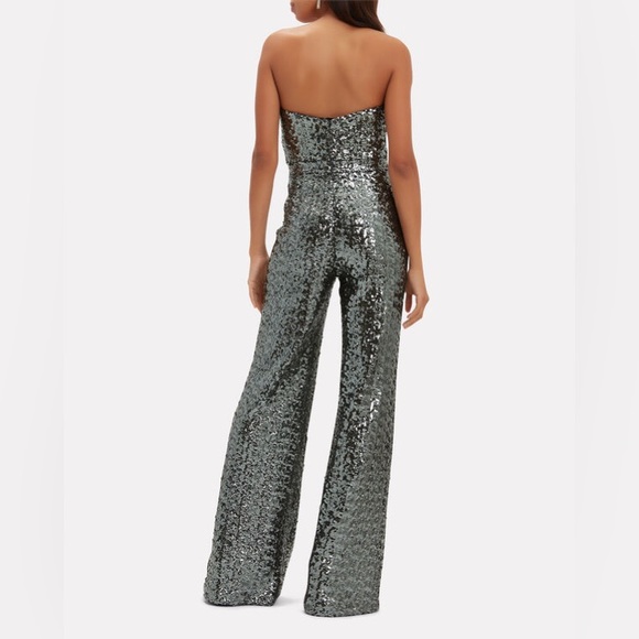 ALEXIS *Carleen* gunmetal sequin strapless party jumpsuit S - Picture 4 of 11